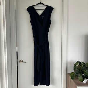 Club Monaco Women’s Navy V-Neck Jumpsuit